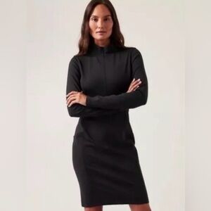 Athleta Delancey Long Sleeve Black Dress with Pockets Size L Tall